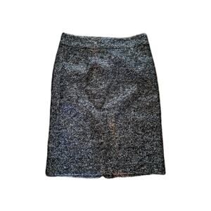NWT J Crew Wool Alpaca Mohair Tweed Pencil Skirt 6 Silver Metallic Twee Academia